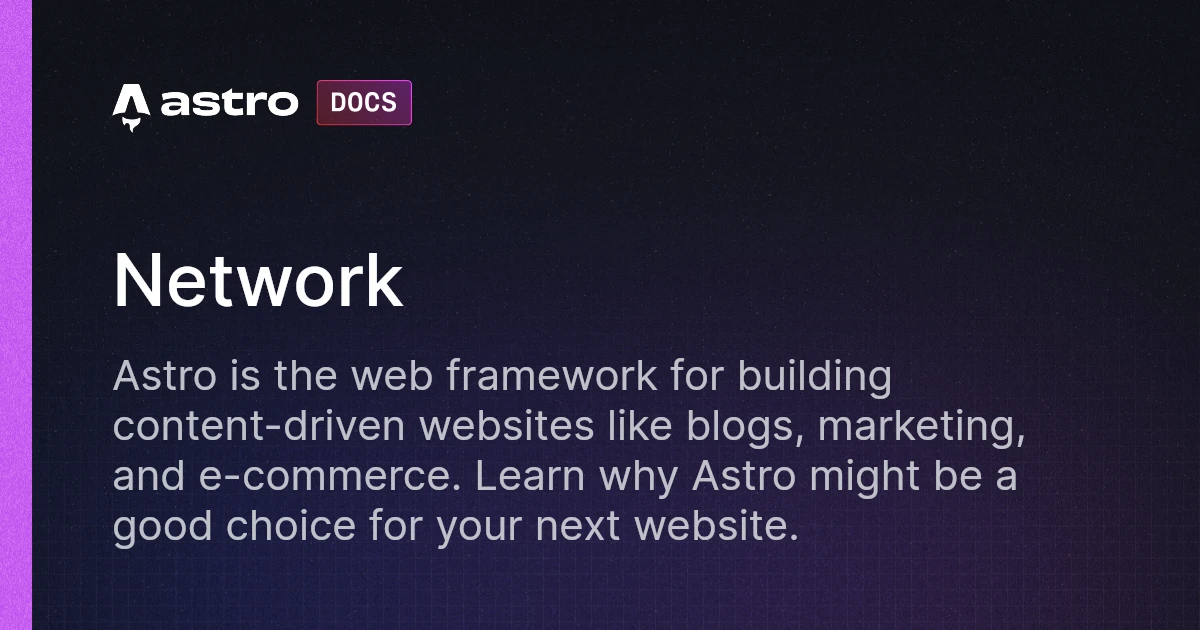 Network | Docs