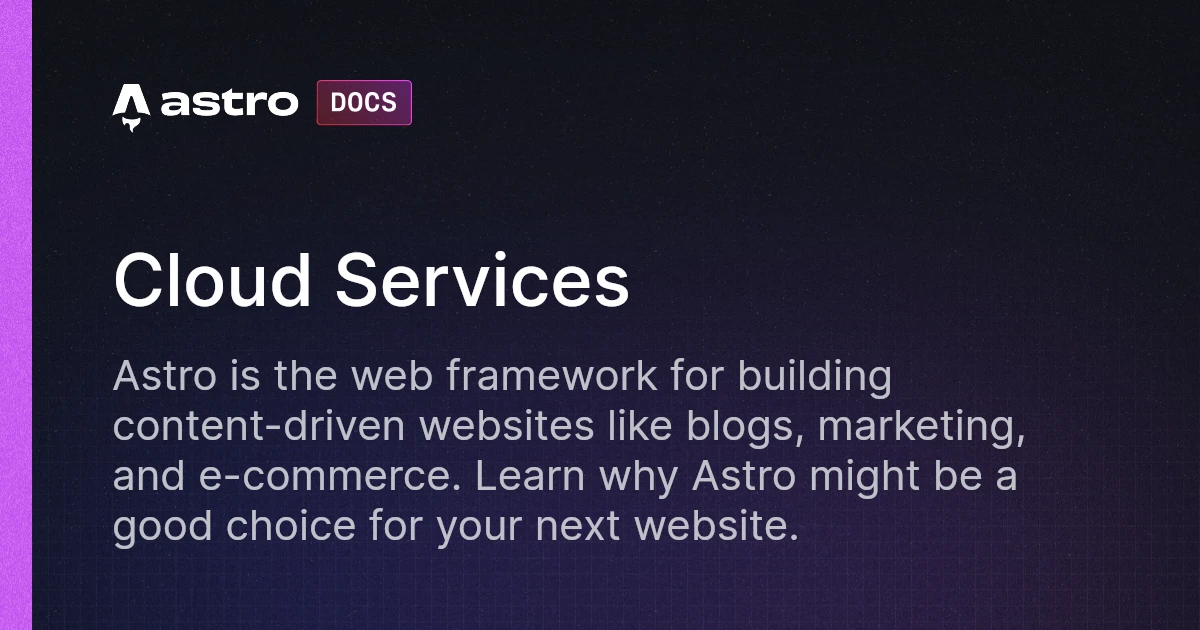 Cloud Services | Docs