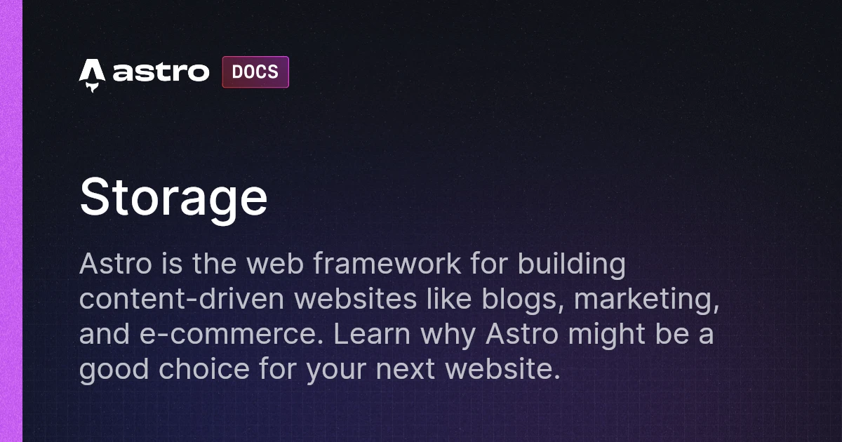 Storage | Docs