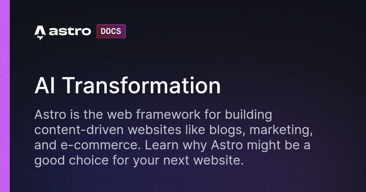 AI Transformation | Docs